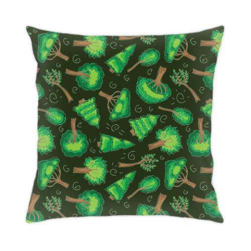 Подушка с принтом Лес