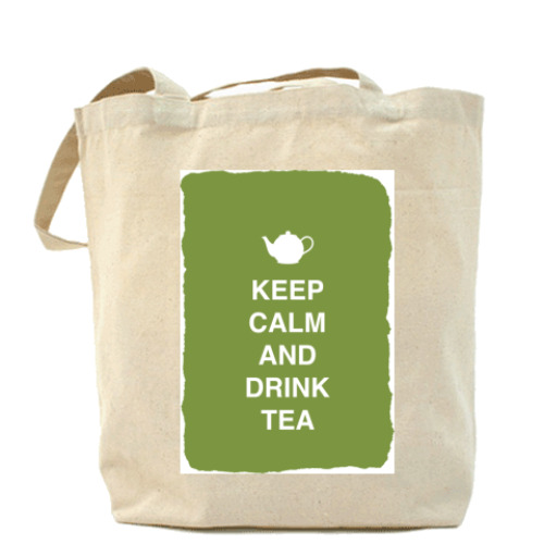 Сумка шоппер с принтом Keep calm and drink tea