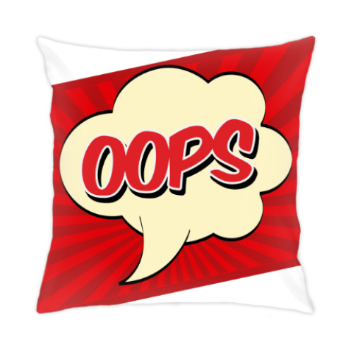Подушка с принтом OOPS