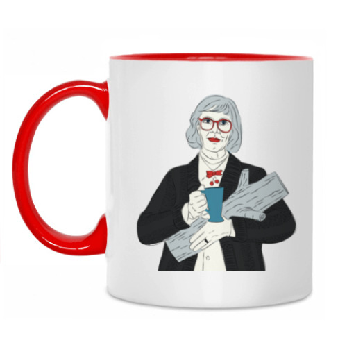 Кружка с принтом Дама с поленом