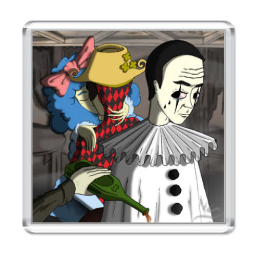 Магнит с принтом  'Пьеро'