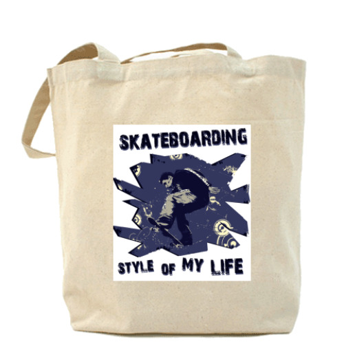 Сумка шоппер с принтом скейтбординг