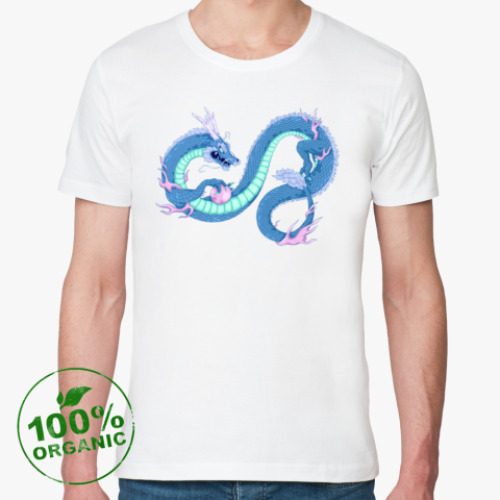 Футболка из органик-хлопка с принтом Китайский дракон