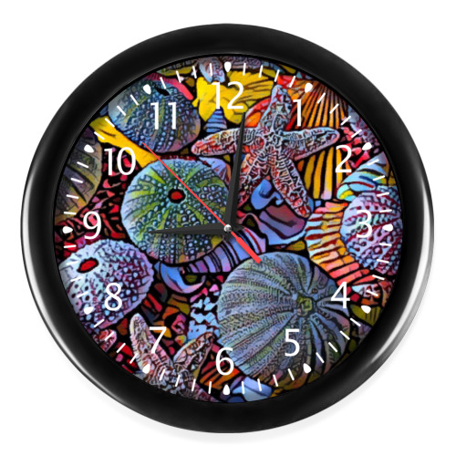Настенные часы с принтом Marine life