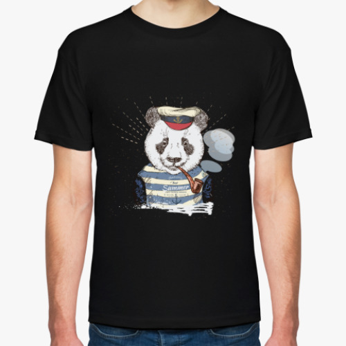Футболка с принтом Панда матрос