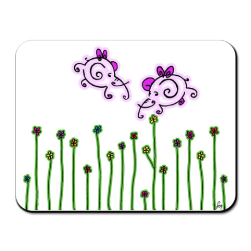 Коврик для мыши с принтом 'Слонобабочки'