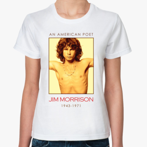 Классическая футболка с принтом Jim Morrison