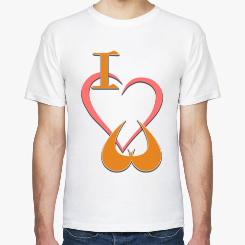 Футболка с принтом Я люблю сиськи