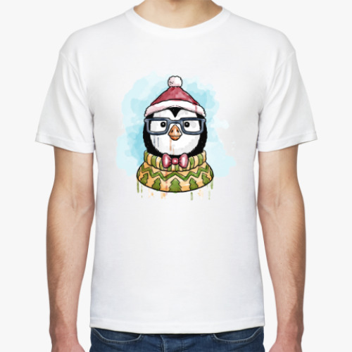 Футболка с принтом Рождественский пингвин | Christmas penguin