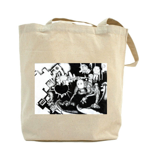 Сумка шоппер с принтом Всплеск