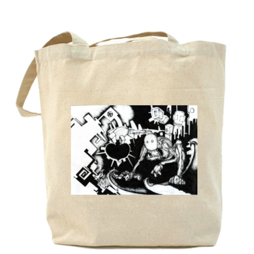 Сумка шоппер с принтом Всплеск