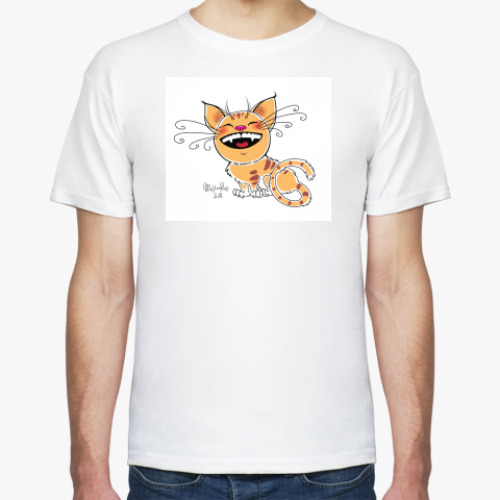 Футболка с принтом Smiling cat