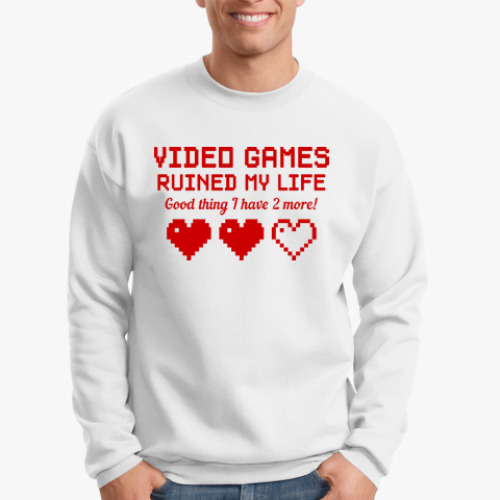 Свитшот с принтом Video games ruined my life