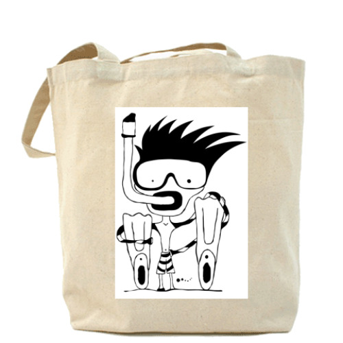 Сумка шоппер с принтом Дайвер