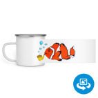 Кружка металлическая белая (круговая запечатка)