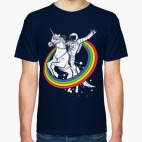 Классическая футболка Космонавт на единороге