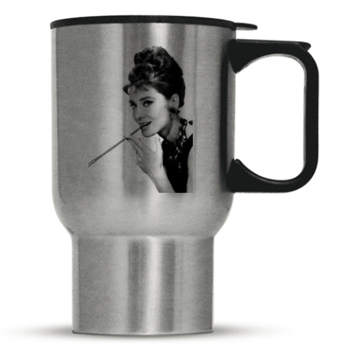 Кружка-термос с принтом Одри Хепберн