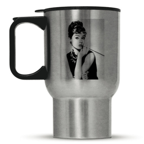 Кружка-термос с принтом Одри Хепберн