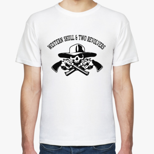Футболка с принтом western skull &  two revolvers