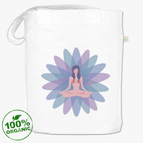 Сумка шоппер с принтом 'Йога'