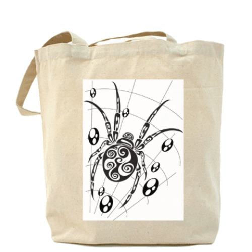 Сумка шоппер с принтом паук