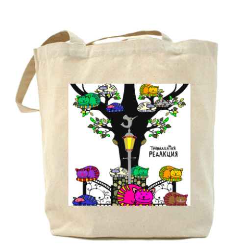 Сумка шоппер с принтом Питерские коты