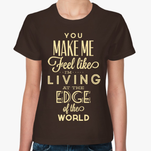 Женская футболка с принтом На краю света
