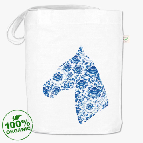 Сумка шоппер с принтом Профиль лошади