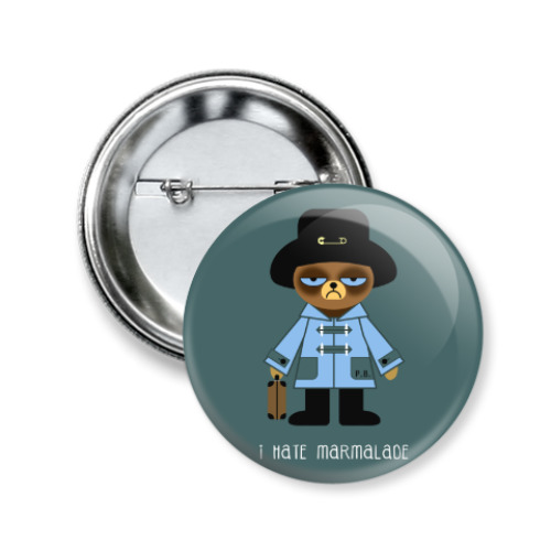 Значок 50мм с принтом Grumpy Paddington