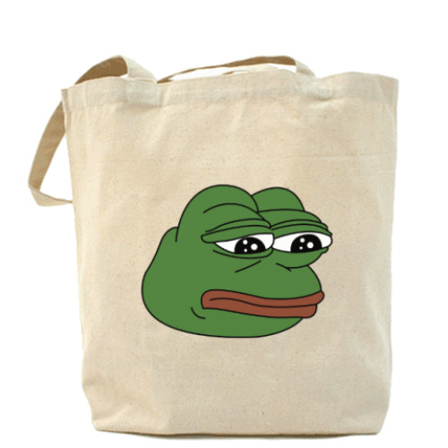 Сумка шоппер с принтом Грустная лягушка