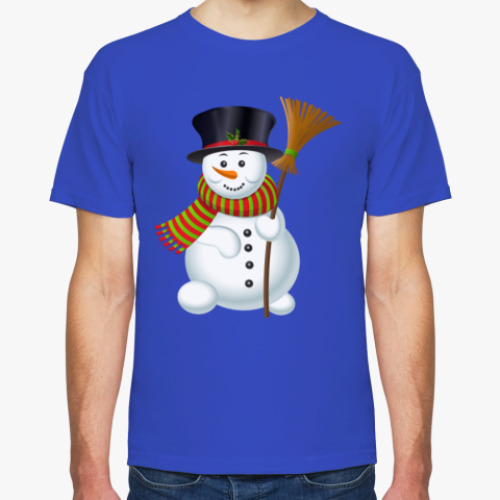 Футболка с принтом Снеговик