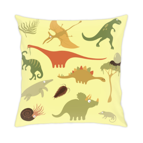 Подушка с принтом Динозавры