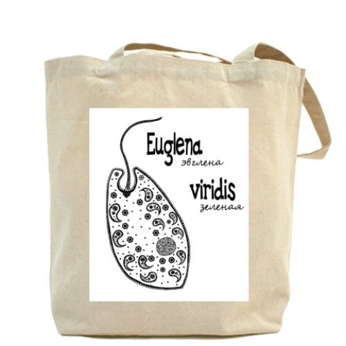 Сумка шоппер с принтом  Paramecium&Euglena