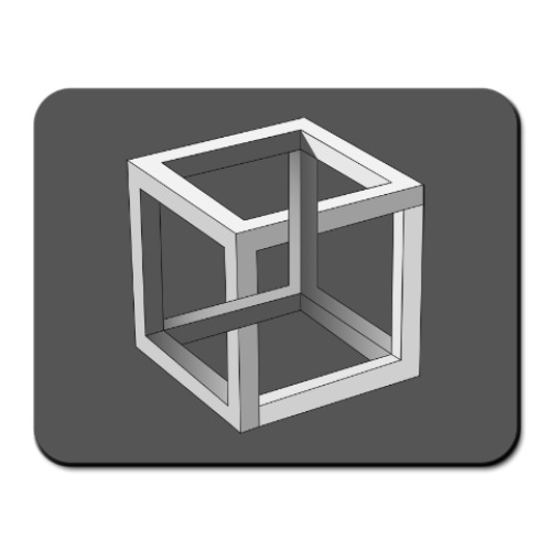 Коврик для мыши с принтом Невозможный Куб 3D