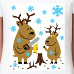 Олени с новыми рогами