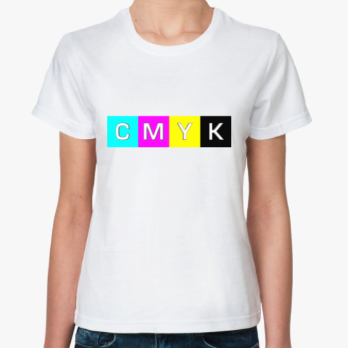Классическая футболка с принтом  'CMYK'