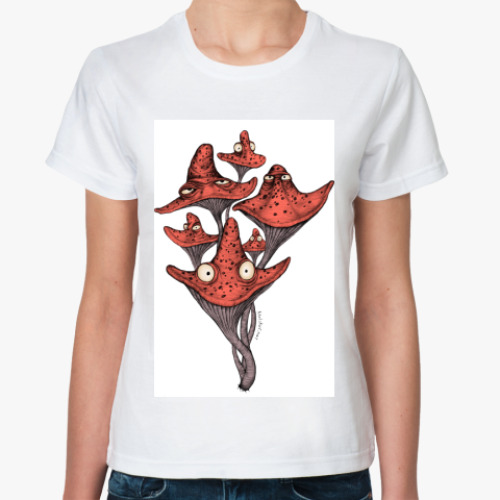 Классическая футболка с принтом Mashrooms