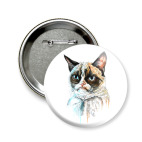 Значок 58 мм Грустный кот