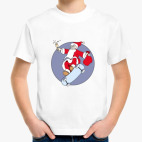 Новогодний принт с Дедом Морозом. Санта на скейте