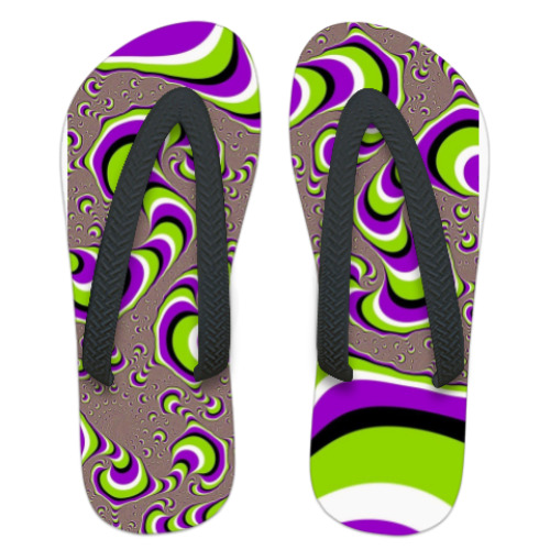 Шлепанцы (сланцы) с принтом Фрактал