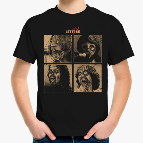 Детская футболка с принтом The Beatles Zombie фанарт