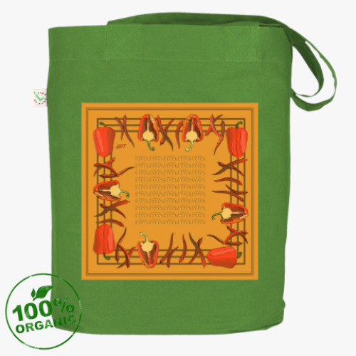 Сумка шоппер с принтом жгучие и сладкие перцы