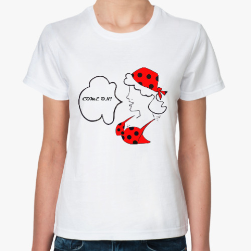 Классическая футболка с принтом Сильная и независимая