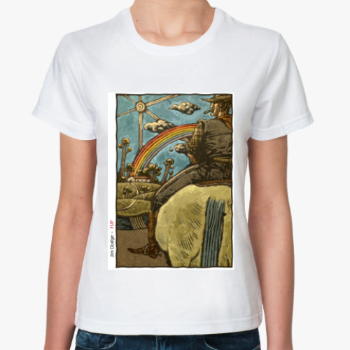 Классическая футболка с принтом  Какша