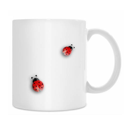 Кружка с принтом Божьи коровки