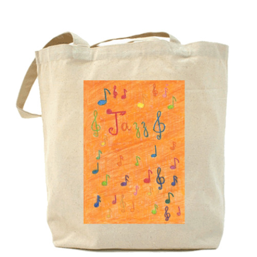 Сумка шоппер с принтом  'Джаз'