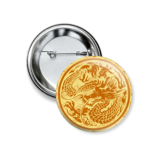 Значок 37мм с принтом  дракон