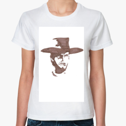 Классическая футболка с принтом Клинт Иствуд