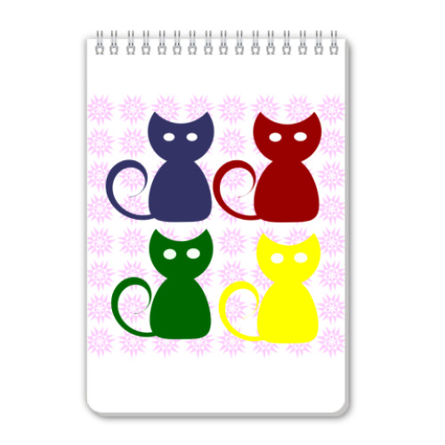 Блокнот с принтом 'Коты'