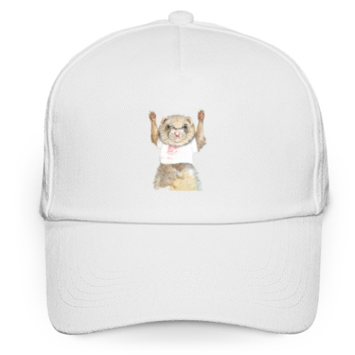 Кепка бейсболка с принтом Хорек-спортсмен